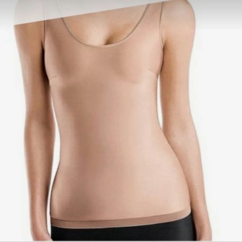Spanx Shapewear Top Gold with Interior Blue Cheetah Print Size 1X